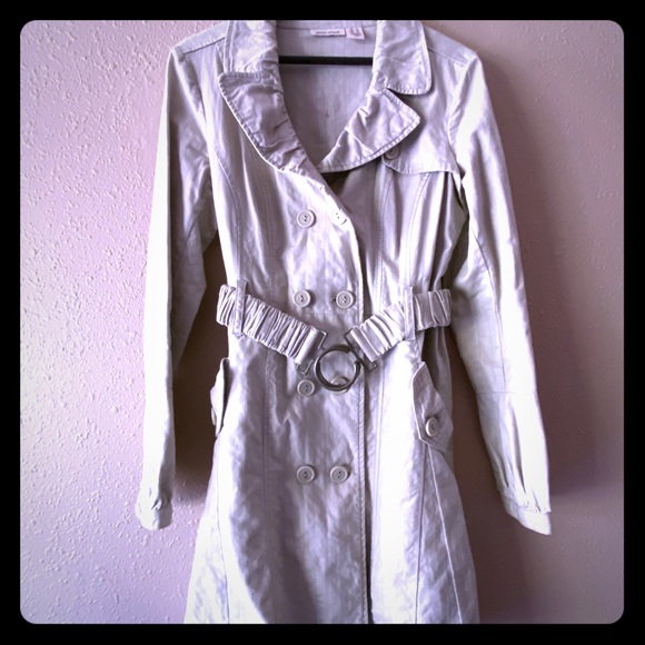 Dkny Jackets & Blazers - DKNY Ladies Tan Double Breasted Belted Trench